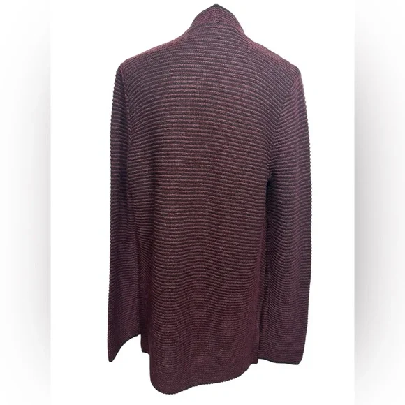 PUREJILL / Black & Maroon Cardigan Sweater / Medium / Preppy Goth Bohemian - Picture 8 of 13